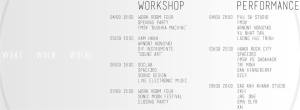 The line-up of performances and workshops for Sonic Moon this weekend. 